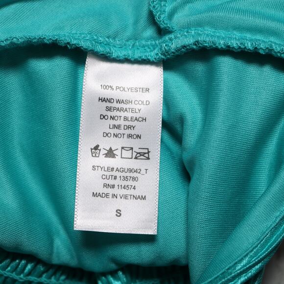 Ro & De Twist Front Ribbed Satin Crop Top Turquoise Festival Y2K Style Size S - Picture 10 of 11